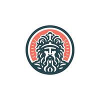 a man with a beard and a crown on his head vector
