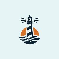 lighthouse logo design vector