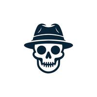 skull in hat icon vector
