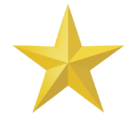 Golden Five-Pointed Star High-Resolution Illustration png