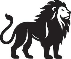 A lion is standing in front of a white background vector