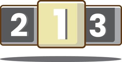 Winner Podium Icon Flat Design. Outline Number, One, Two, Three, Symbol. vector