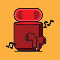 The Flat Design of Wireless Airpods Pro Modern, Headphone Symbol Simple Icon Illustration vector
