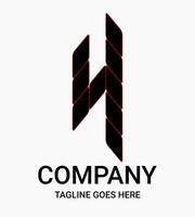 Elegant, sporty and uniquely designed monogram number Four logo. This design is suitable for t-shirts, gamers, sports, etc. Construction style number logo. vector