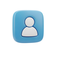 A blue square icon with rounded corners depicting a white silhouette of a person in the center png