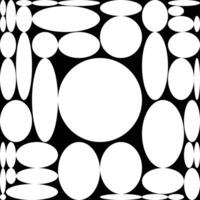 Square divided into an outgoing grid along the golden ratio, with inscribed circles. Op art black and white style. Pattern of diferent round, seamless texture. Cover design. Abstract background vector