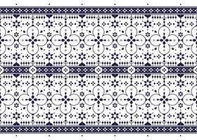 ethnic fabric seamless pattern, blue and white style, design for cloth, carpet, batik, wallpaper vector