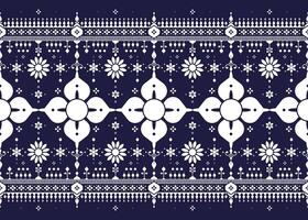 Floral, ethnic fabric seamless pattern, blue and white style, design for cloth, carpet, etc. vector