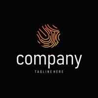 Simple elegant modern identity fingerprint logo technology design vector