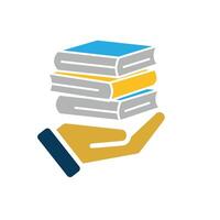 education icon. book or ebook in hand. smart, learning, clever. Flat style vector