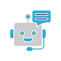 ai icon. AI Personal Assistant. Voice assistant. microphone with bot face. UI, education. flat design style vector
