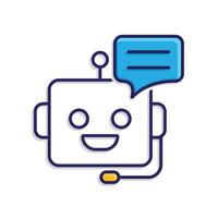 ai icon. AI Personal Assistant. Voice assistant. microphone with bot face. UI, education. Mixed design style vector