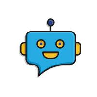 ai icon. AI Personal Assistant. Chatbot avatar. Friendly robot face with chat bubble. UI, education. isometric design style vector