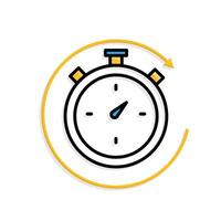 Remote Work. Time tracker icon. Counter clock with circular progress bar. collaboration. Mixed design style vector