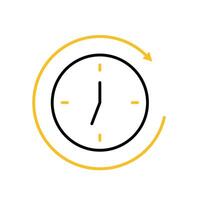 Remote Work. Time tracker icon. clock with circular progress bar. collaboration. Outline design style vector