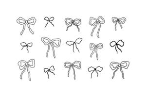 Hand drawn whimsical ribbon bows vector