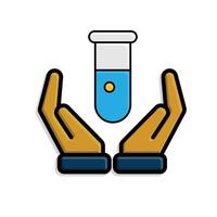 education icon. Subject Icon science in hand. smart, learning, clever. isometric style vector