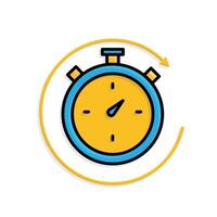 Remote Work. Time tracker icon. Counter clock with circular progress bar. collaboration. isometric design style vector