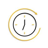 Remote Work. Time tracker icon. clock with circular progress bar. collaboration. Mixed design style vector