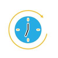 Remote Work. Time tracker icon. clock with circular progress bar. collaboration. Flat design style vector