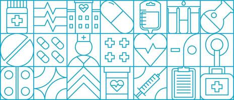 Heart healthcare pattern tile background vector