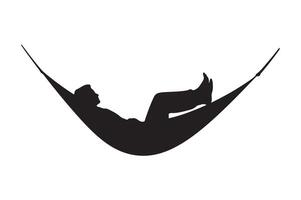 Person relaxing in a hammock, isolated on white background vector