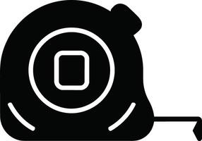 Black tape measure icon isolated on white background vector