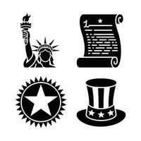 Patriotic icons isolated on white background vector