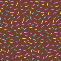 Sweet Donut Pattern with Seamless Rainbow Sprinkle Texture Background Featuring Candy Glaze Decoration and Colorful Tiny Sugar Vermicelli for Fun Dessert Style Illustration Designs vector