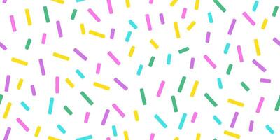 Donut Sprinkle Seamless Pattern with Colorful Glaze Texture Background and Rainbow Sugar Decoration in Sweet Candy Style Featuring Tiny Vermicelli for Fun and Bright Confectionery Designs vector