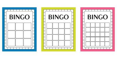 Set of empty bingo cards with no numbers. Clean lotto gambling ticket templates. illustrations of blank keno sheets for casino-themed games, lucky draw designs and betting concepts. vector