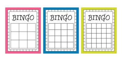 Blank bingo game cards without numbers. Empty lotto ticket templates for gambling and casino themes. set of clean keno betting sheets for entertainment, party games and lucky draws. vector