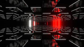 Red and White Abstract Strobe Wave Corridor Background VJ Loop in 4K video