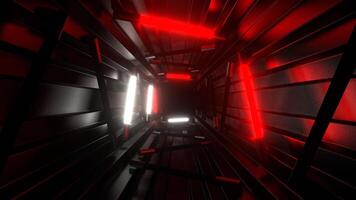 Red and White Stepped Neon Strobe Tunnel Background VJ Loop in 4K video