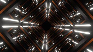 Orange and White Movement Through Neon Frames Background VJ Loop in 4K video