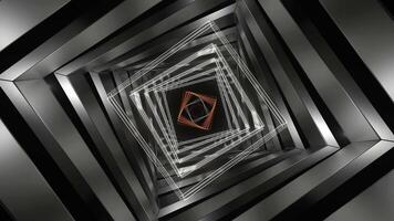 Orange and White Neon Lights Spiral Movement Background VJ Loop in 4K video