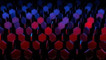 Red and Blue Abstract Hexagon Rotation Background VJ Loop in 4K video
