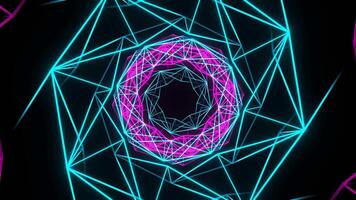 Pink and Cyan Neon Grided Lines Background VJ Loopin in 4K video