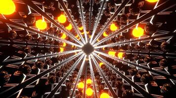 Orange and White Bright Glow Strobes Tunnel Background VJ Loop in 4K video