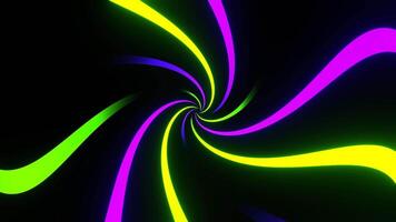 Purple and Green Neon Curves Moving in Circle Background VJ Loop in 4K video