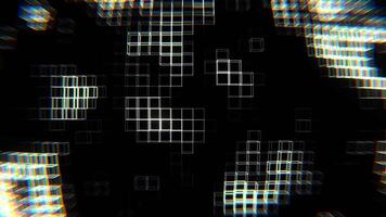 White Neon Cubic Frame Wave Background VJ Loop in 4K video