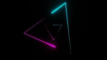 Movement Through Pink and Cyan Neon Triangles Background VJ Loop in 4K video