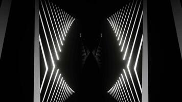 White Neon Lines Drop in Mirror Corridor Background VJ Loop in 4K video