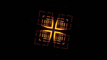 Orange and Blue Neon Square Shapes Motion Background VJ Loop in 4K video