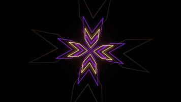Purple and Yellow Neon Arrows Rotated Background VJ Loop in 4K video