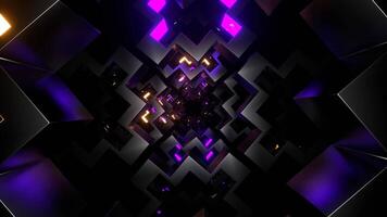 Purple and Yellow Neon Shapes Movement Background VJ Loop in 4K video