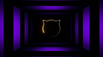 Purple and Yellow Strobe Cat Face Background VJ Loop in 4K video