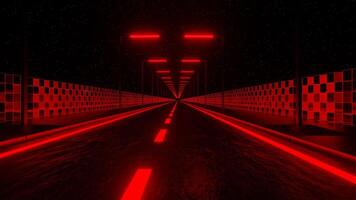 Red Neon Fast Futuristic Highway Background VJ Loop in 4K video
