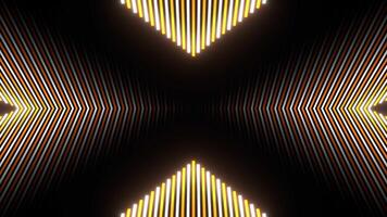 Orange and White Neon Rays Disappear Into Distance Background VJ Loop in 4K video