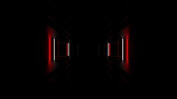 Red and White Neon Side Lights in Corridor Background VJ Loop in 4K video